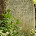 Very quiet neighbours: one of the gravestones in the wood behind the Chapel